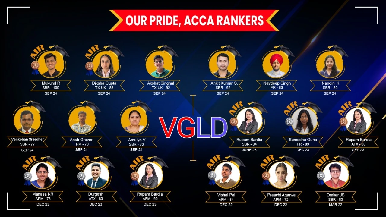 Be the next ACCA Rank Holder with VG Learning